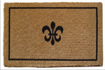 Black Fleur Di Lys Coir Door Mats